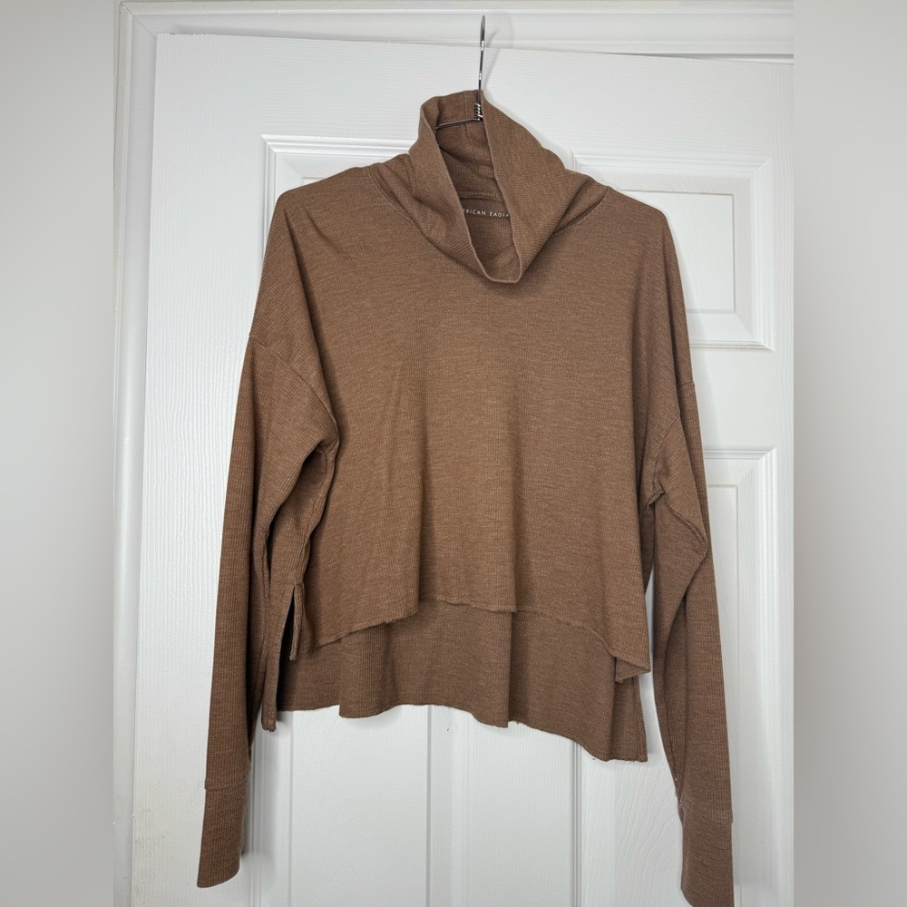 American Eagle Outfitters Brown Cowl Turtleneck Sweater
